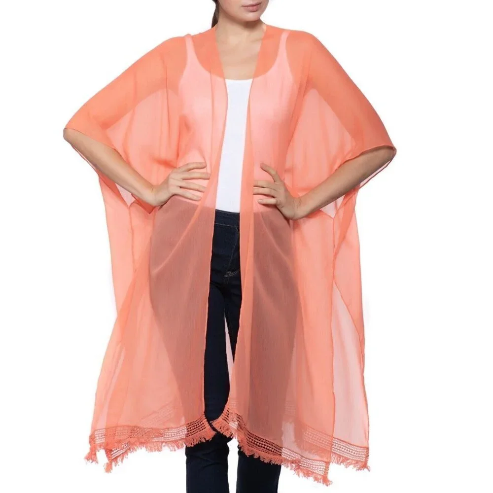 INC International Concepts Womens One Size‎ Easy Solid Fringe Topper Shawl 832
